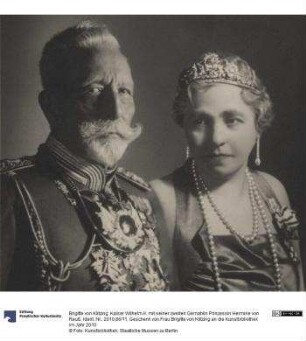 Kaiser Wilhelm II. mit seiner zweiten Gemahlin Prinzessin Hermine von Reuß
