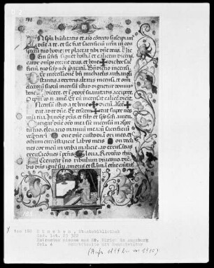 Extractus missae aus Sankt Ulrich in Augsburg — Der heilige Geist erscheint wärend einer Messe, Folio 4recto
