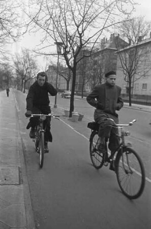 Fahrradfahren bei großer Kälte (sieben Grad minus).