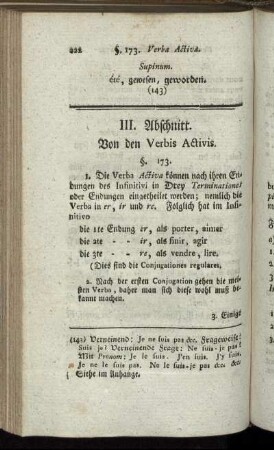III. Abschnitt. Von den Verbis Activis.