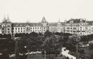 Dresden- Johannstadt. Jägerkaserne (1881). Ansicht über den Sachsenplatz
