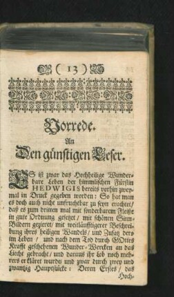 Vorrede an den günstigen Leser.