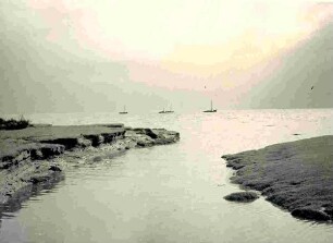 Außendeich beim Kaiser-Wilhelm-Koog. Krabbenfischer vor Anker. Pfingsten, 05.06.1927