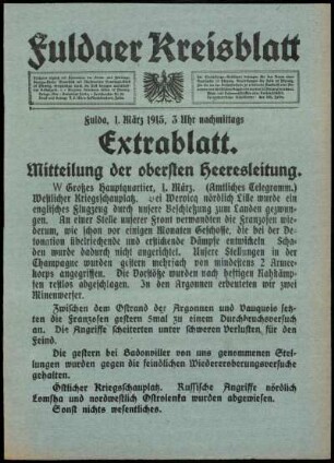 Ausgabe vom Montag, den 01. März 1915.
