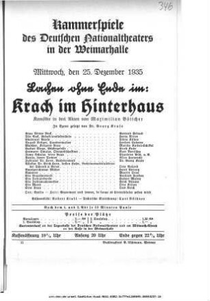 Krach im Hinterhaus