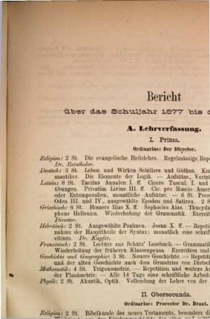 Programm des Königlichen Gymnasiums zu Cöslin : über das Schuljahr von Ostern ... bis Ostern ..., 1877/78