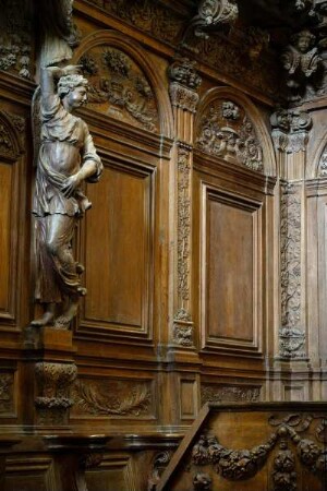 Frankreich. Bourgogne. Yonne. Pontigny. Abbaye. Romanische Abtei. Chorgestühl