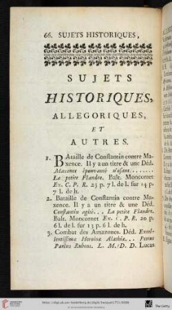 Sujets historiques, allegoriques, et autres (Nr.1-50)