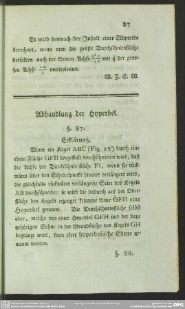 Abhandlung der Hyperbel