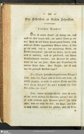 Otto Hohenstam an Gustav Hohenstam