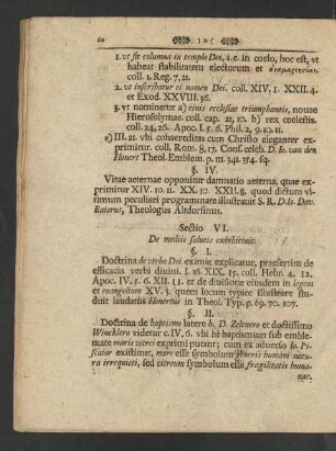 Sectio VI. De mediis salutis exhibitivis