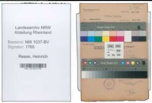 Entnazifizierung Heinrich Reese , geb. 23.12.1899 (Kreissekretaer)