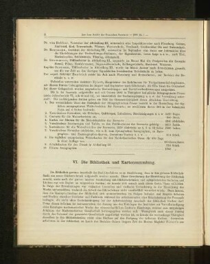 VI. Die Bibliothek und Kartensammlung.