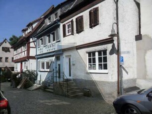 Stadtbild-Hofstraße - Gebäudebestand im Osten-Giebelständige Bürgerhäuser (Obergeschosse in Fachwerk) in Übersicht