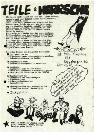 Flugschrift: Teile & herrsche,               1982