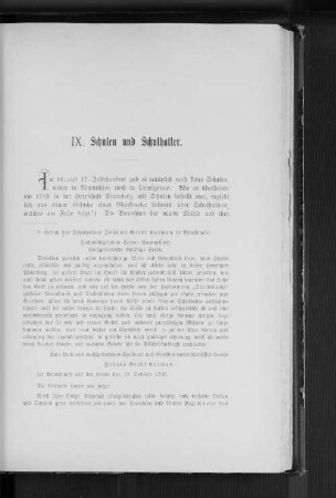IX. Schulen und Schulhalter.