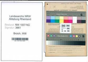 Entnazifizierung Willi Broich , geb. 25.10.1894 (Friseur)