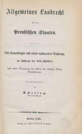 Abth. 1, Theil 2, Bd. 2 = Bd. 4: [Titel 9 - 19] : mit Anmerkungen und einem ergänzenden Nachtrage