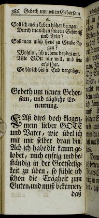 Gebeth um neuen Gehorsam, und tägliche Erneuerung
