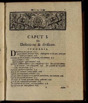 Caput I. De Definitione & divisione.