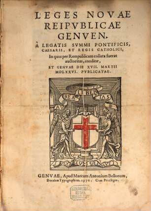 Leges novae reipublicae Genuensis ... : 1576 publicatae