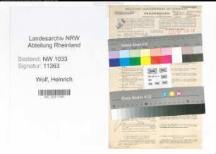 Entnazifizierung Heinrich Wolf , geb. 03.12.1897 (Polizeibeamter)