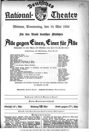 Alle gegen Einen, Einer für Alle