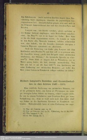 Hubert Languet´s Berichte und Gesandtschaften in den Jahren 1567 - 1572
