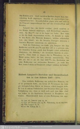 Hubert Languet´s Berichte und Gesandtschaften in den Jahren 1567 - 1572