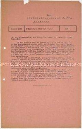 Hektografierte Materialsammlung der NSDAP Sachsen mit einem Informationsblatt über das Demonstrationsverhalten der KPD