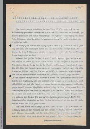 Jugendgruppe Köln des ADF Oct. 1913 bis Oct.1915