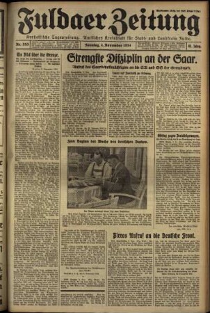 Erste Ausgabe vom Sonntag, den 04. November 1934.