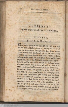VII. Abschnitt. Vom Aufbewahren der Früchte