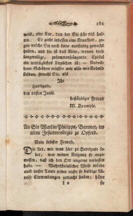 An Sir Watkin Philipps, Baronet, im alten Jesuitercollegio zu Oxford.