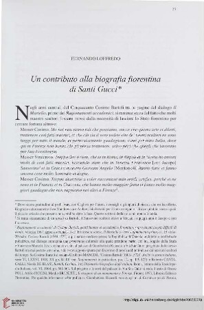 69: Un contributo alla biografia fiorentina di Santi Gucci : =