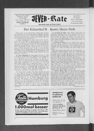 Der Kätnerhof 16 - heute: Hayn-Park