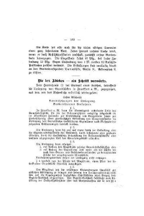 Die lex Adickes - ein Schritt vorwärts