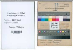 Entnazifizierung Wilhelm Goebel , geb. 13.06.1889 (Lokfuehrer)