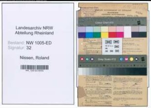 Entnazifizierung Roland Nissen , geb. 16.01.1922 (Student)