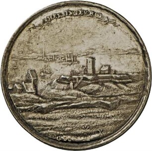 Medaille von Christopher Schneider auf die Einnahme Helsingborgs durch Dänemark, 1676
