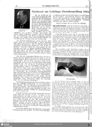 Nachwort zur Lehrlings-Zwischenprüfung 1938/39