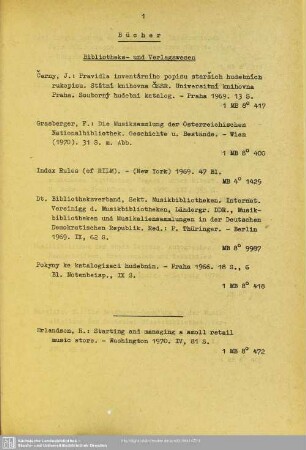 Bibliotheks- und Verlagswesen