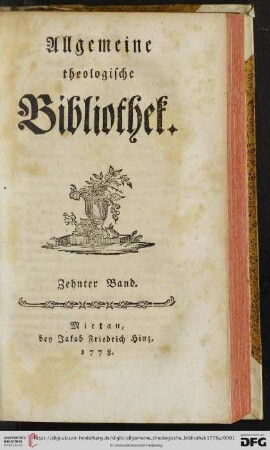 10: Allgemeine theologische Bibliothek