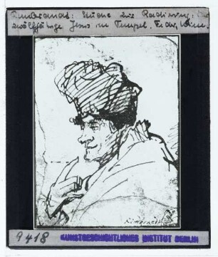 Rembrandt, Brustbild eines Mannes im Profil (Wien Albertina 8855)