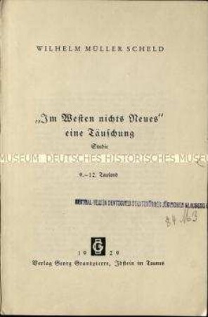 Kritische Abhandlung über den Roman Im Westen nichts Neues von Erich Maria Remarque
