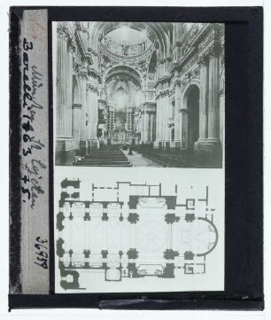 München, Theatinerkirche : Grundriss u. Innenansicht