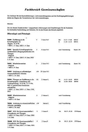 Fachbereich Geowissenschaften