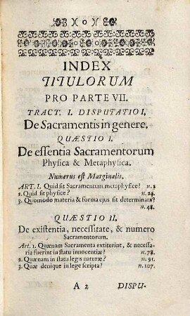 Cursus Theologiae Scholastico-Thomisticae Abbreviatus, Id est, Tractatuum Theologicorum omnium Summa, Seu Compendium, 7. Complectens Tractatum de Sacramentis in genere & Tractatum de tribus primis in specie