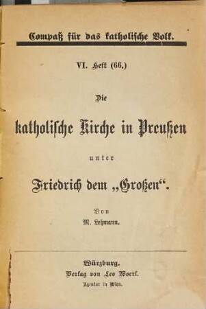Kompass für das katholische Volk. 7. [1878], H. 6