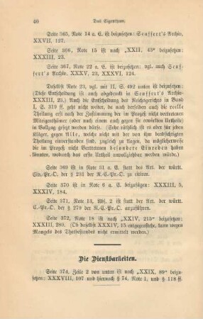 Die Dienstbarkeiten.